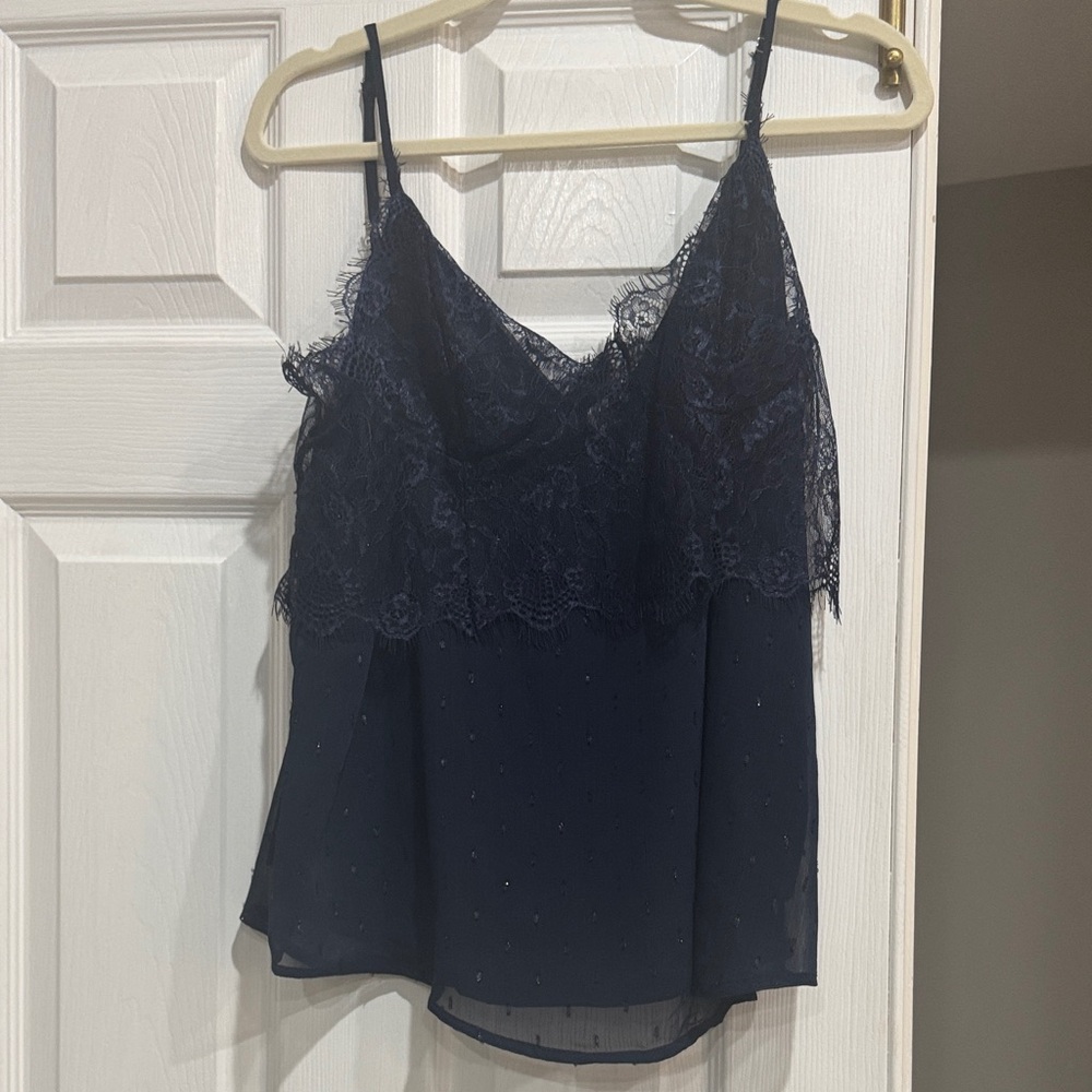 Blu Pepper Navy Lace Camisole